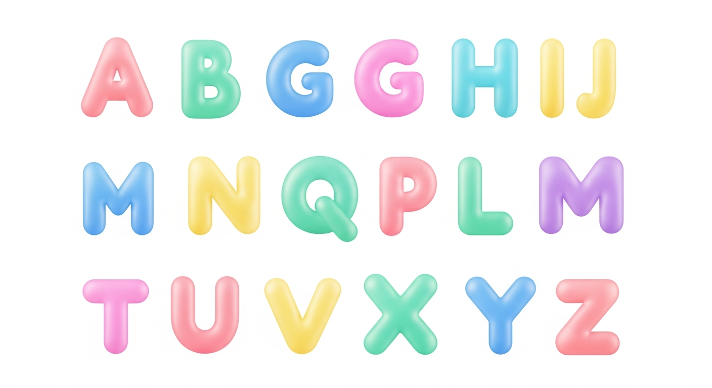 Bubble letter text examples in different styles